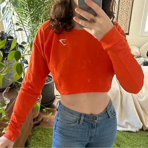 Gymshark Orange Long Sleeve Crop Top